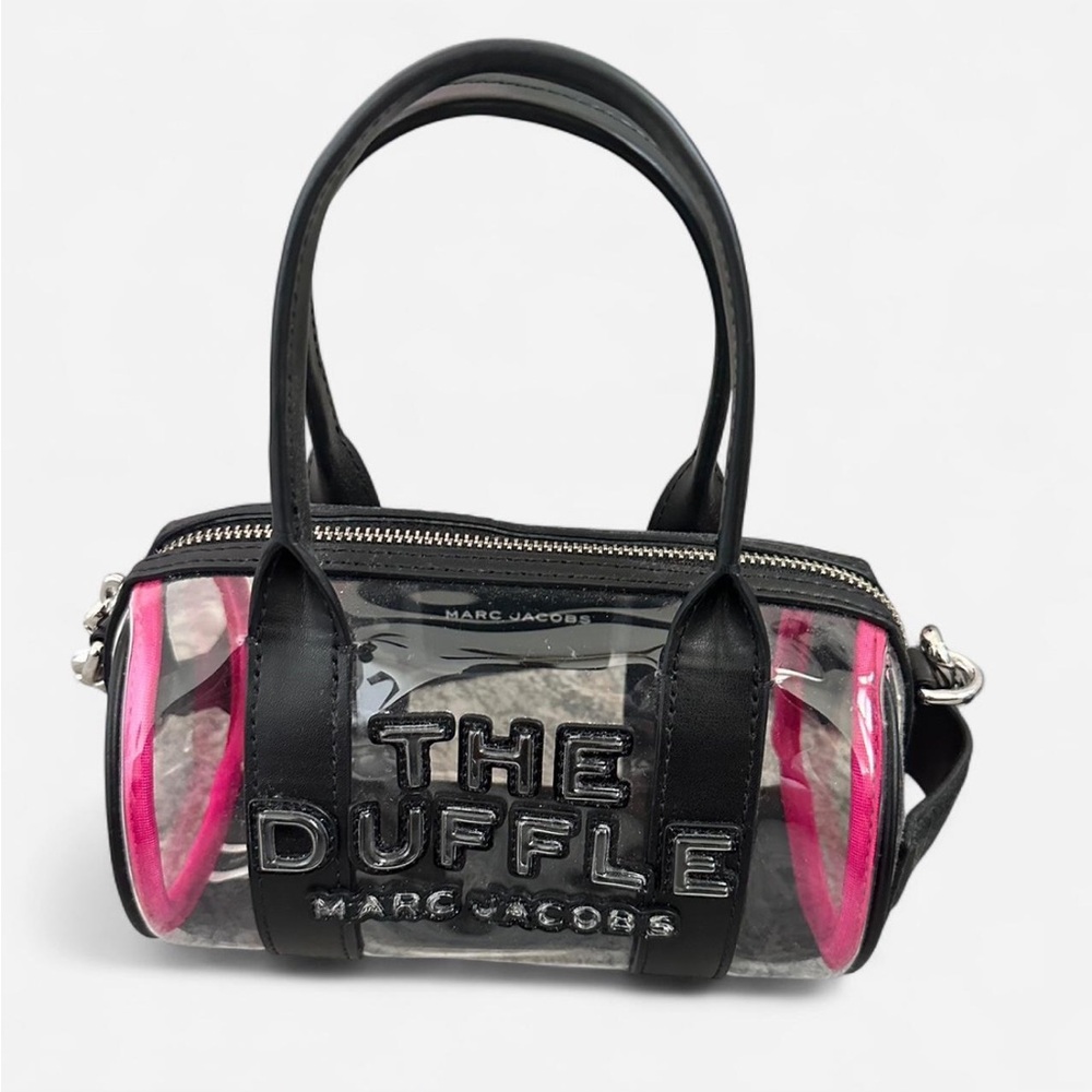 Marc Jacobs Black and Pink Transparent Duffle Bag